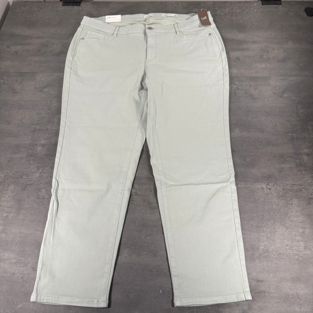 J Jill Pants Women 20 Authentic Fit Slim Ankle Light Sage Mist Stretch Denim $89